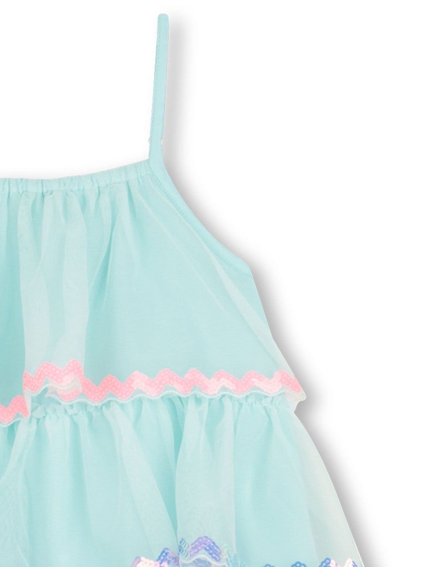 Billieblush Blue Tulle Layered Strappy Sequin Party Occasion Dress image 3