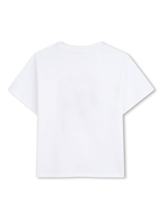 KENZO KIDS White Graphic Logo Crew Neck Short Sleeve T-Shirt image 2