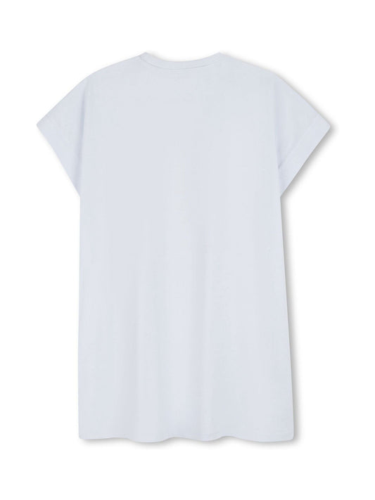 KENZO KIDS Blue Graphic Logo Crew Neck Short Sleeve Dress image 2