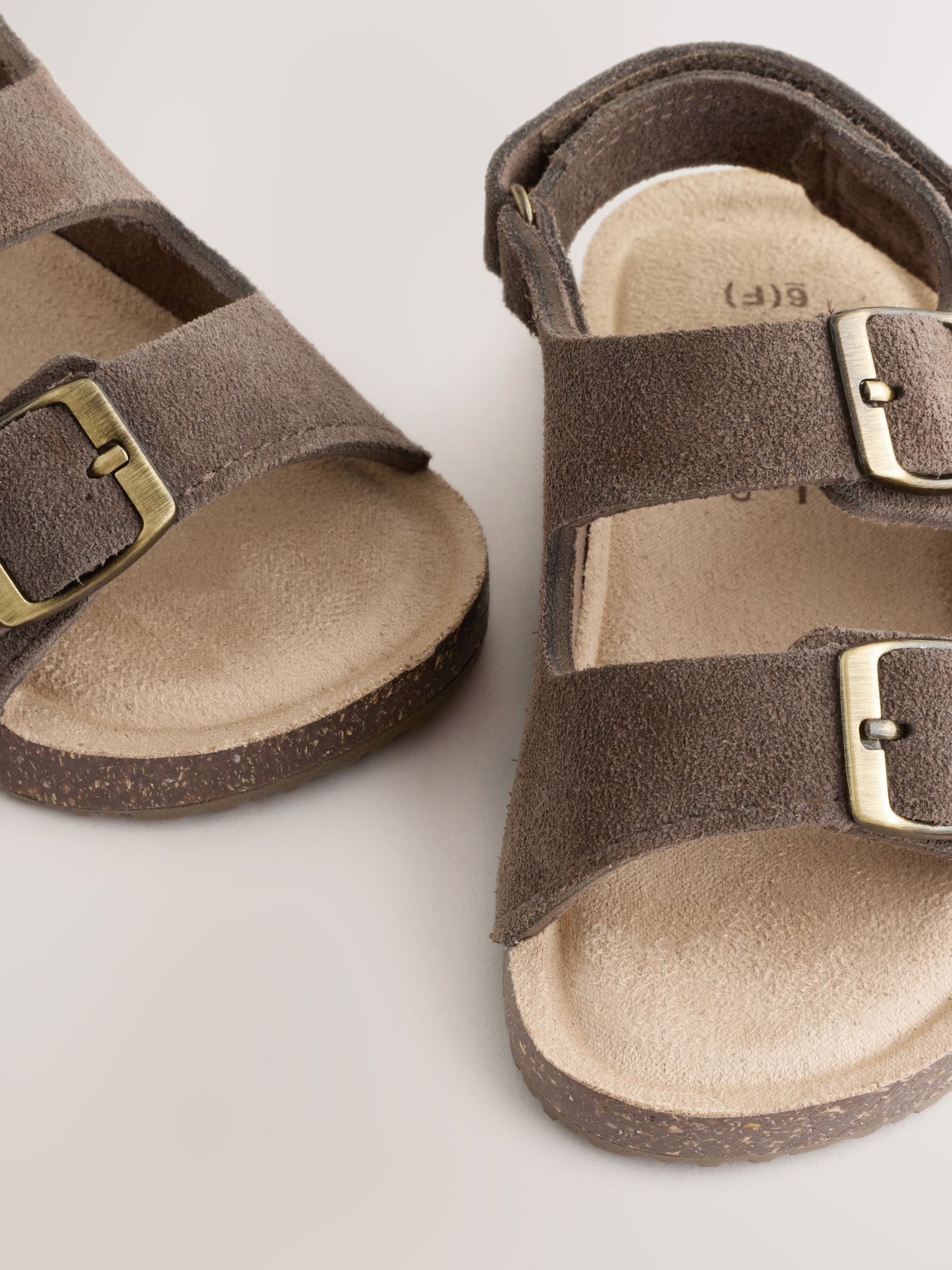 Chocolate Brown Corkbed Double Two Strap Sandals image 5