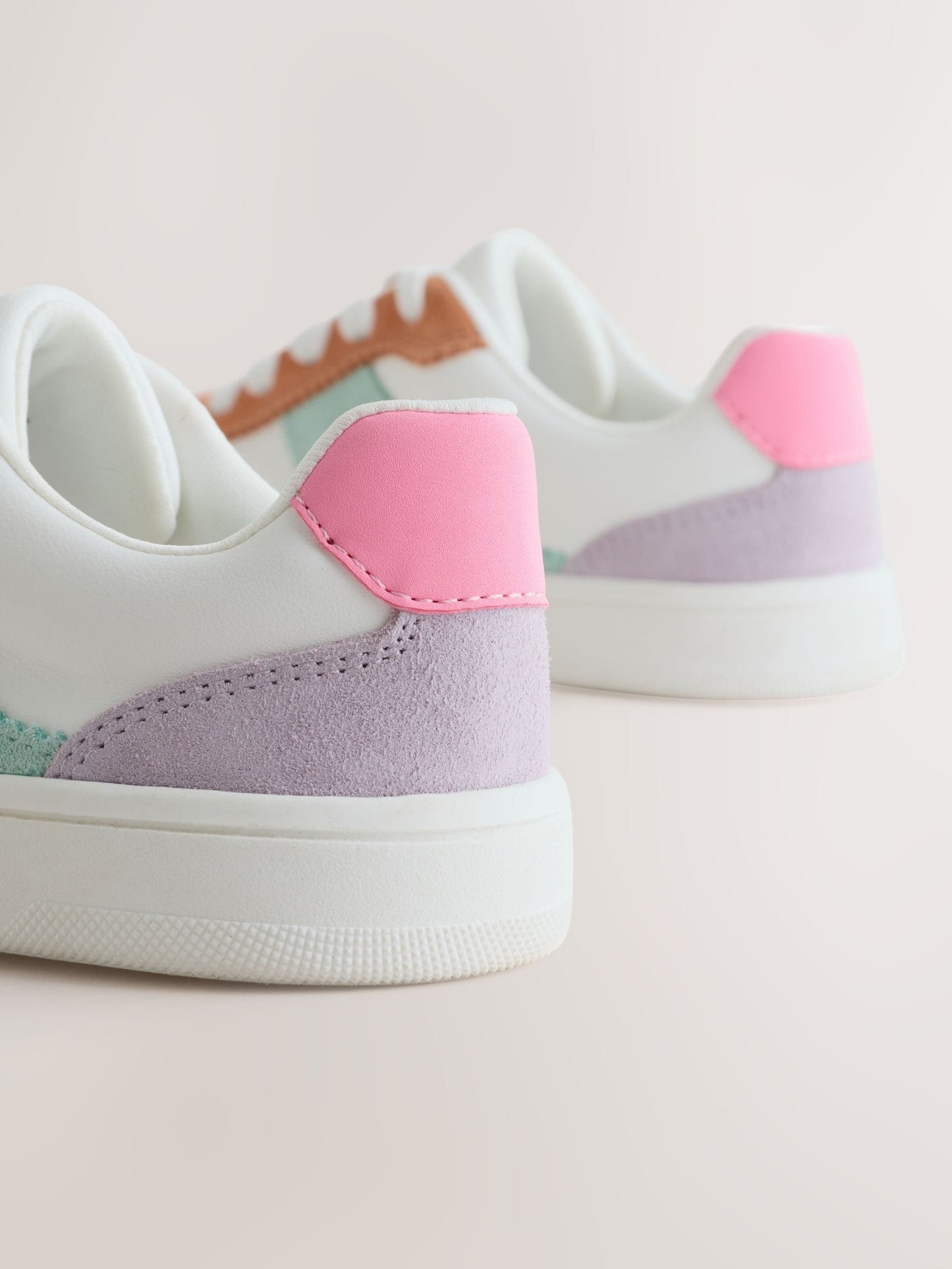 Pastel Colour Block Barefoot Lace-up Trainers image 5