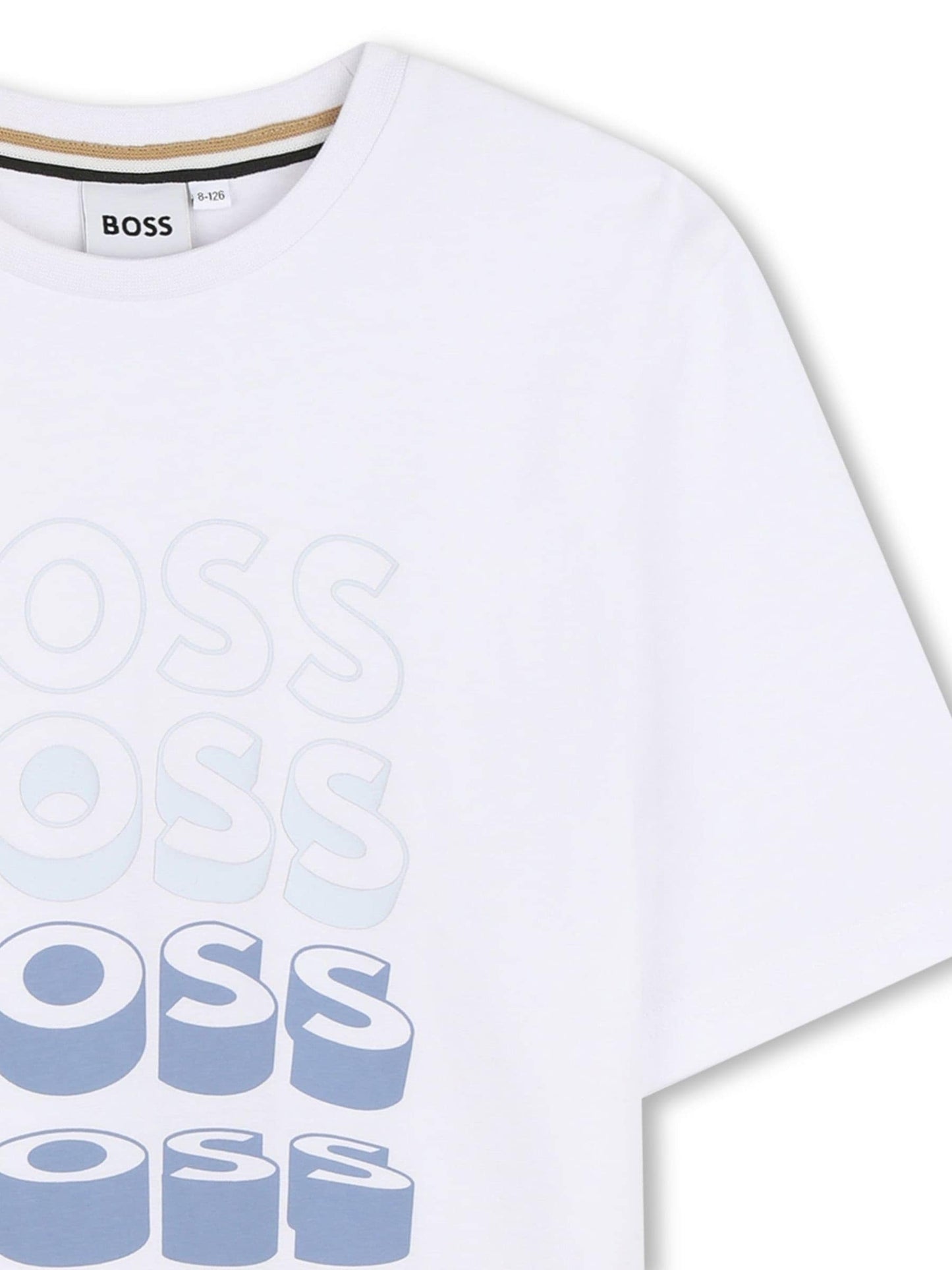 BOSS White Graphic Logo Crew Neck Short Sleeve T-Shirt image 3