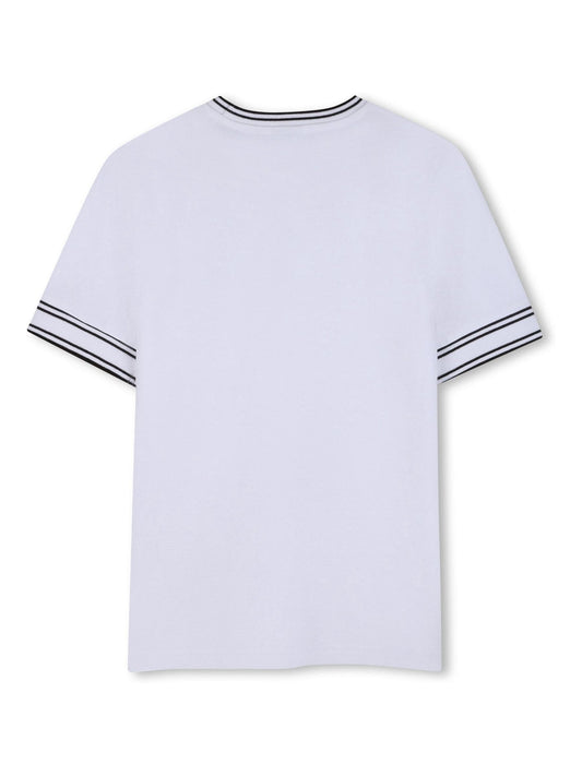 BOSS White Logo Short Sleeve Stripe T-Shirt image 2