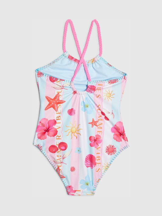 Dsiney Kidz - River Island Blue Stripe La Mer Swimsuit image 2