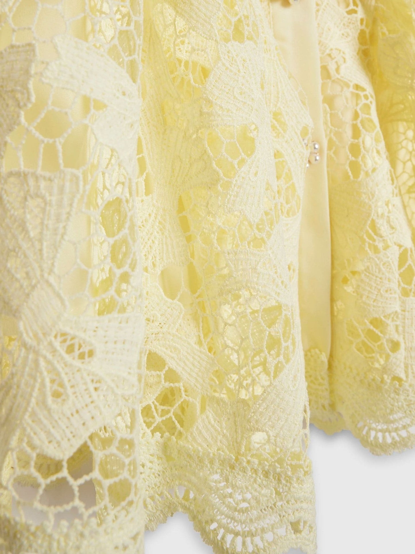 River Island Yellow Bow Lace Belted Prom Dress image 4