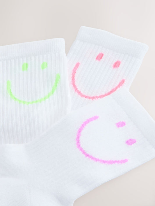 White Cotton Rich Cushioned Sole Ankle Socks 3 Pack image 2