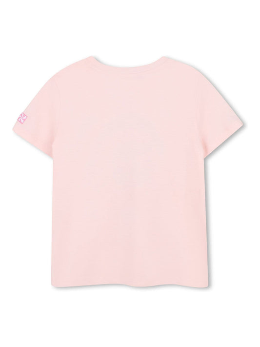 Kids Around Pink Shell Slogan Summer Graphic Print Short Sleeve T-Shirt image 2