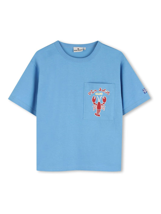 Kids Around Blue Lobster Summer Back Graphic Short Sleeve T-Shirt image 2