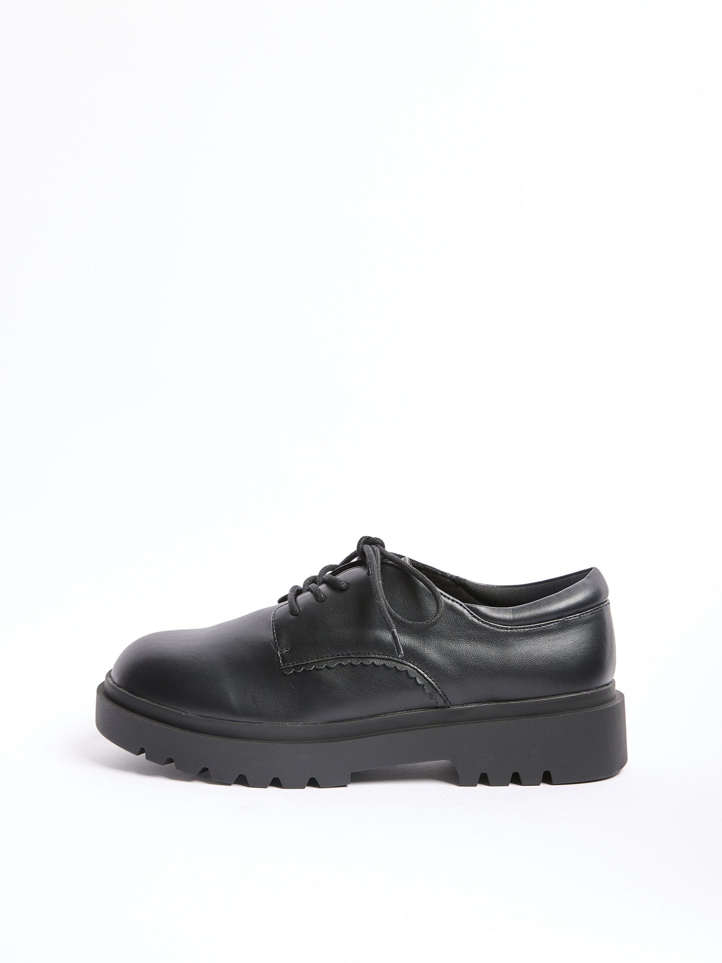 Lipsy Black Faux Leather Chunky Lace Up School Shoes image 6