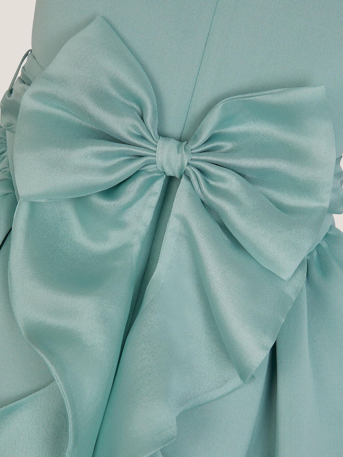 Monsoon Green Polly Cap Sleeve Bow Party Dress image 4