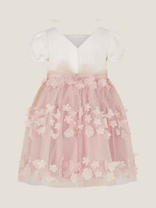 Monsoon Pink Baby Laura Appliqué Flower Scuba Dress image 2