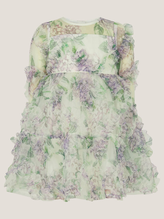 Monsoon Purple Baby Hydrangea Print Ruffle Dress image 2