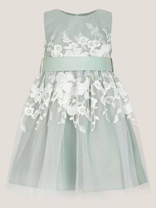 Dsiney Kidz - Monsoon Green Baby Felicity Embroidered Floral Dress image 2