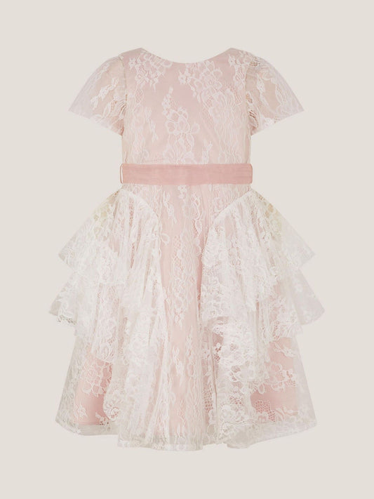 Dsiney Kidz - Monsoon Dusky Pink Joanie Cancan Ruffle Lace Dress image 2