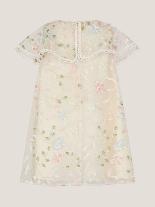 Monsoon Cream Baby Floral Embroidered Swing Dress image 2