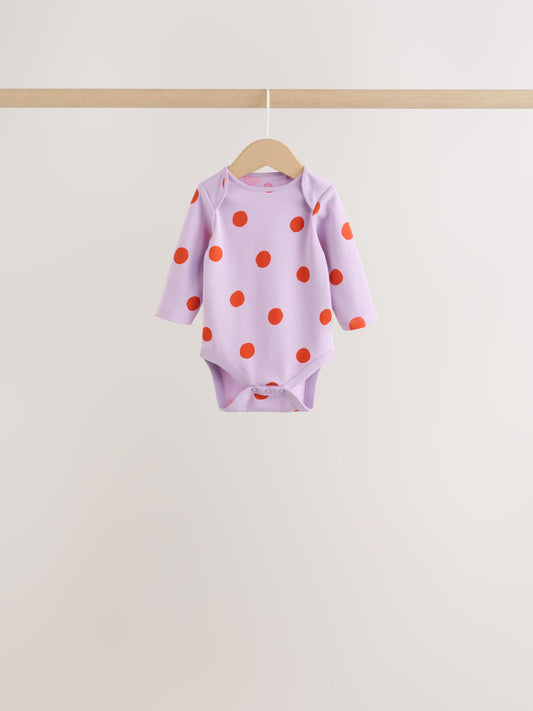 Dsiney Kidz - Purple/Pink Long Sleeve Baby Bodysuits 5 Pack image 2