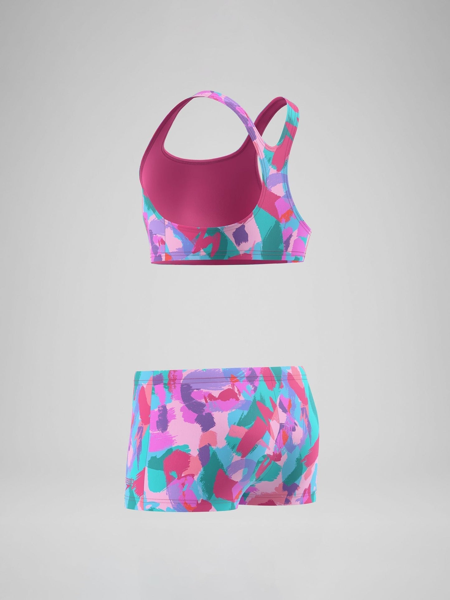 Dsiney Kidz - Speedo Pink Print Racerback Bikini Set image 6