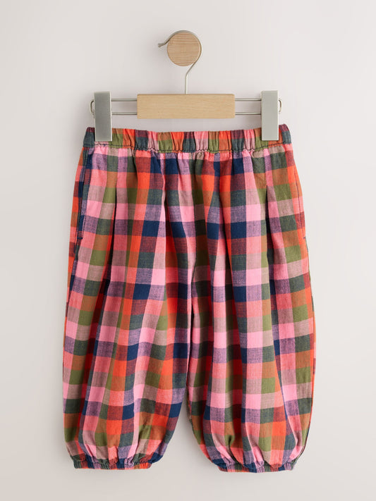 Multi Pink/ Navy Check Hareem Trousers (3mths-7yrs) image 2
