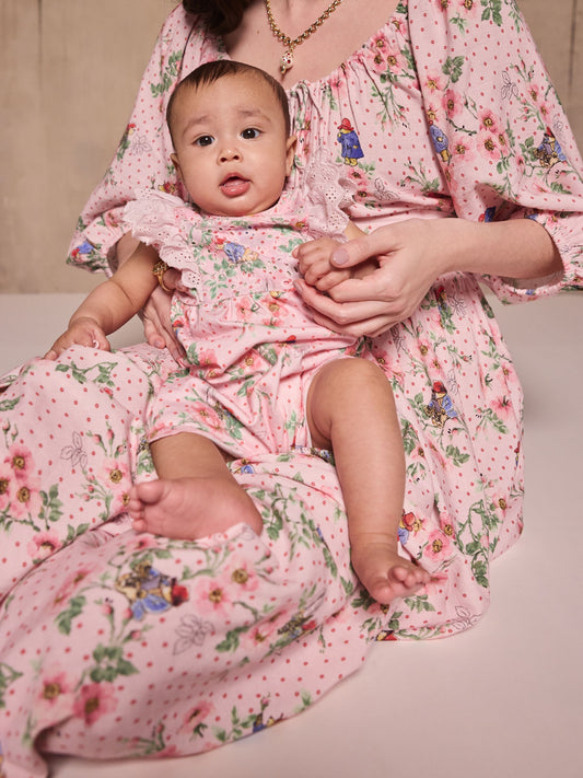 Pink Floral Cath Kidston Paddington Bear Baby Romper image 2