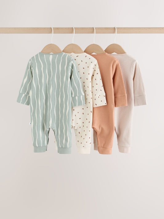 Neutral Safari Baby Sleepsuits 4 Pack (0mths-3yrs) image 2