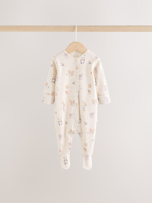 Neutral Animal Baby Sleepsuits 3 Pack (0-2yrs) image 2