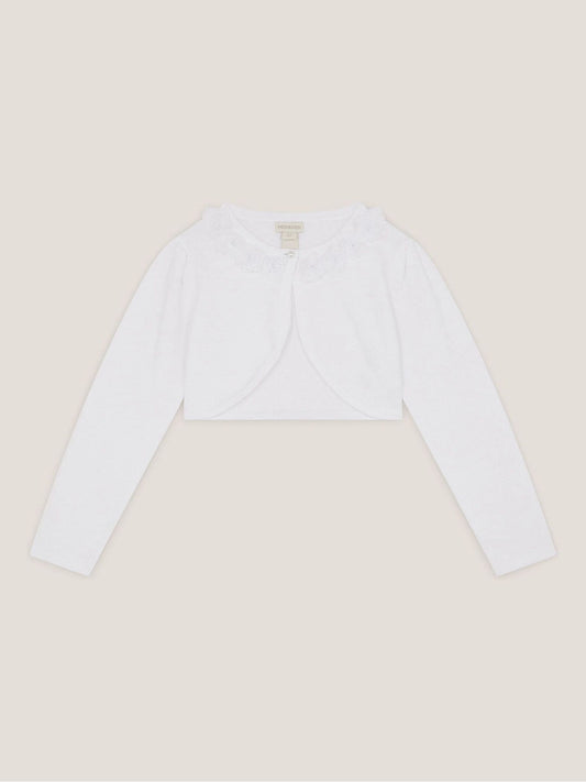 Dsiney Kidz - Monsoon White Communion Ottilie Appliqué Rose Cardigan image 2