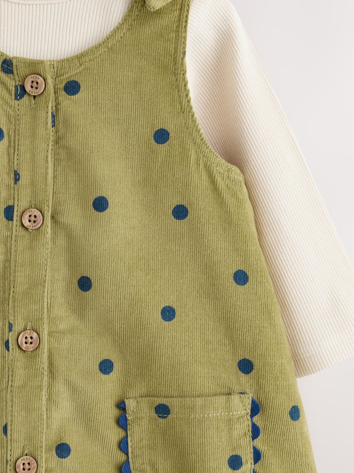 Dsiney Kidz - Green Spot Baby Pinafore Long Sleeve Bodysuit And Tights 3 Piece Set (0mths-2yrs) image 8