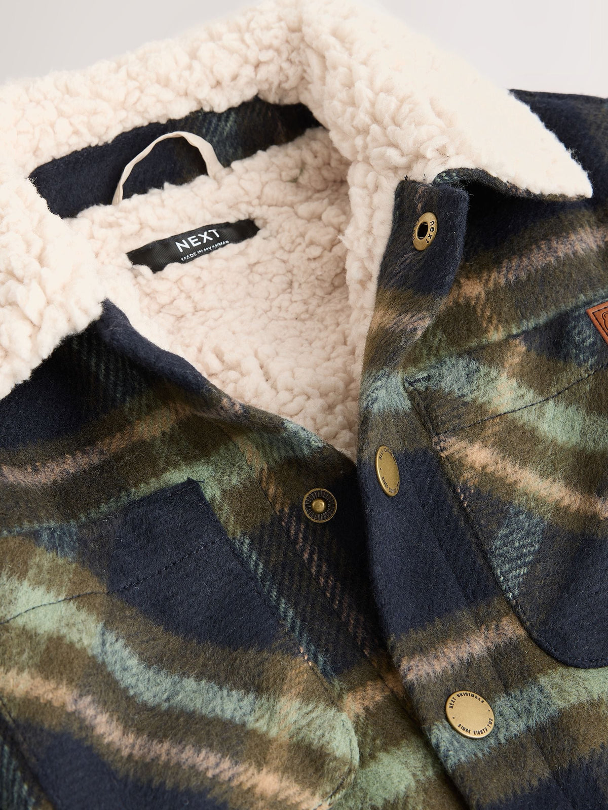 Green Check Borg Lined Shacket (3mths-7yrs) - image 10