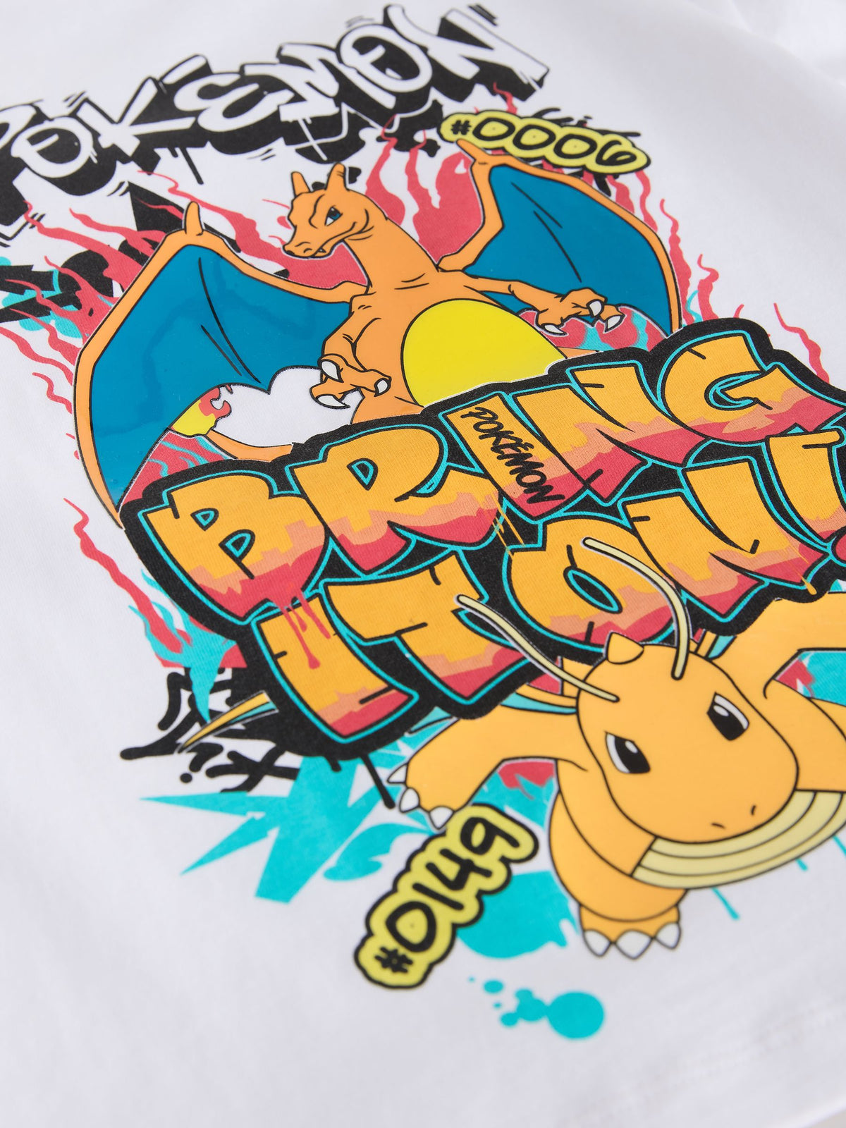White Graffiti Pokémon Short Sleeve T-Shirt (3-16yrs) - image 4