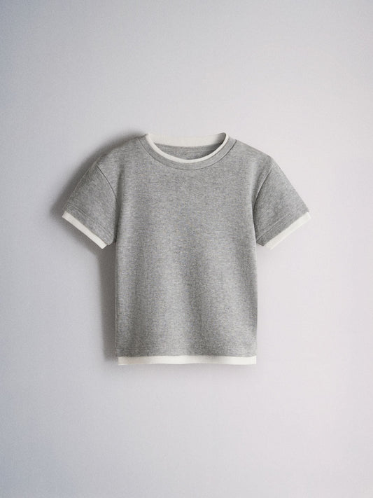 Dsiney Kidz - The Set 3 Pack Mock Layer Short Sleeve Jersey T-Shirt Grey Marl/Ecru/Pink image 2