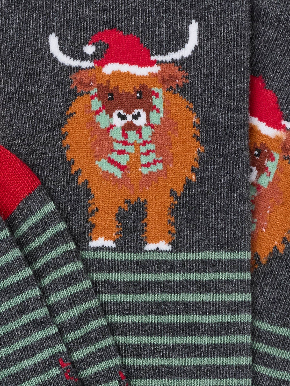 FatFace Green Highland Cow Christmas Socks - image 2