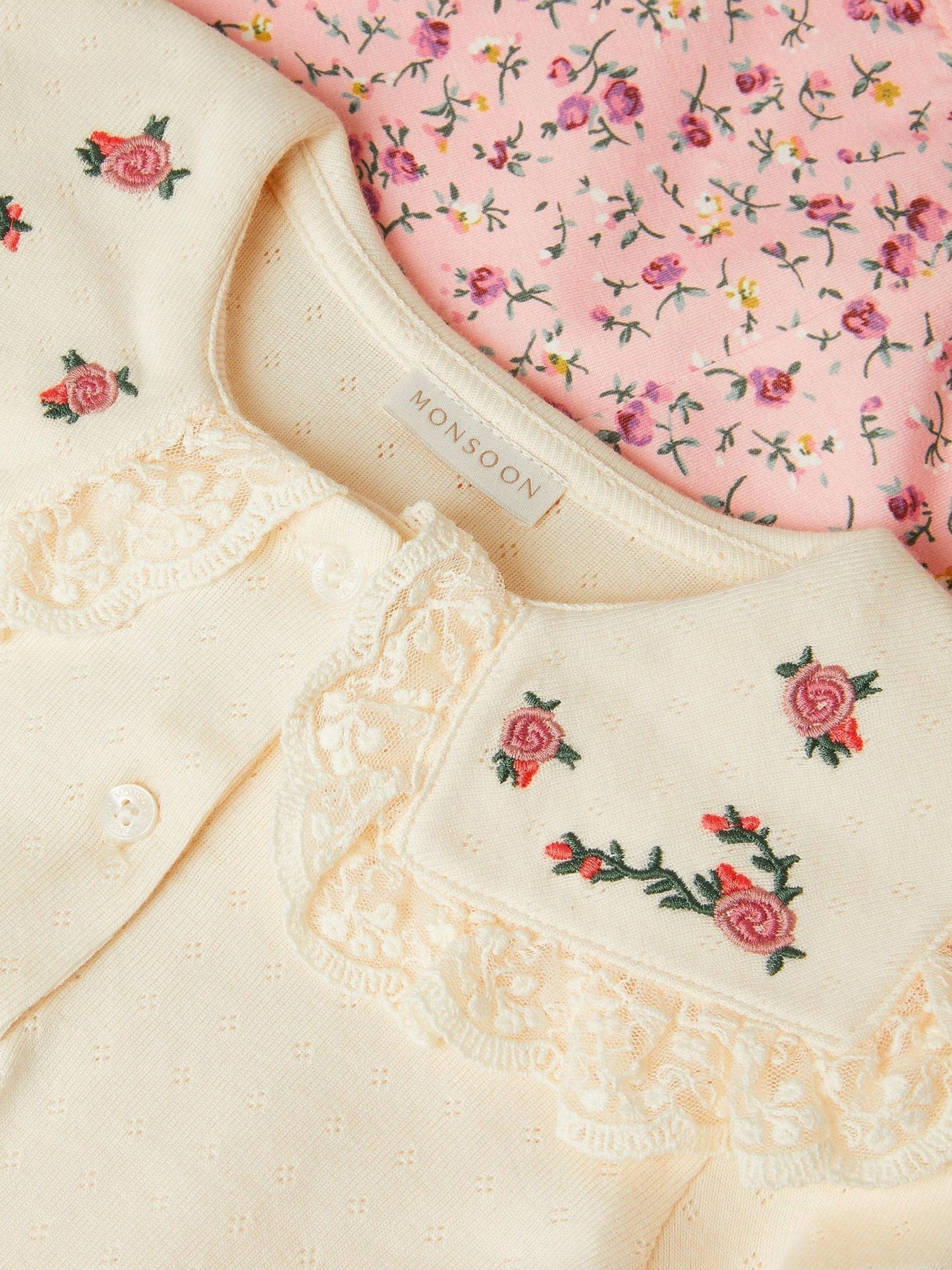 Monsoon Pink Baby Rosie Top & Floral Leggings Set image 3