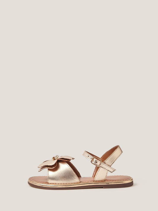 Monsoon Gold Flower Metallic Leather Sandals image 2