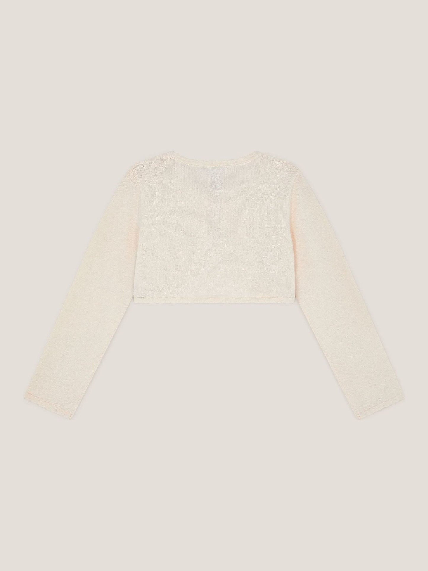 Monsoon White Sequin Flower Embellished Cardigan image 4