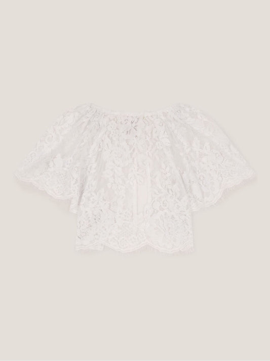 Monsoon White Communion Lola Lace Short Sleeve Cover Up image 2