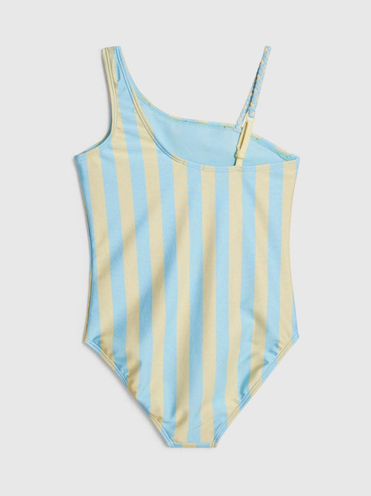 Dsiney Kidz - River Island Blue Dolphin Stripe Aysmmetric Swimsuit image 2