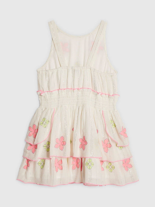 Dsiney Kidz - River Island White Neon Embrodiered Scallop Sun Dress image 2