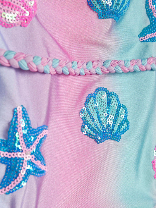 Dsiney Kidz - River Island Blue Ombre Shell Sequin Swimsuit image 2