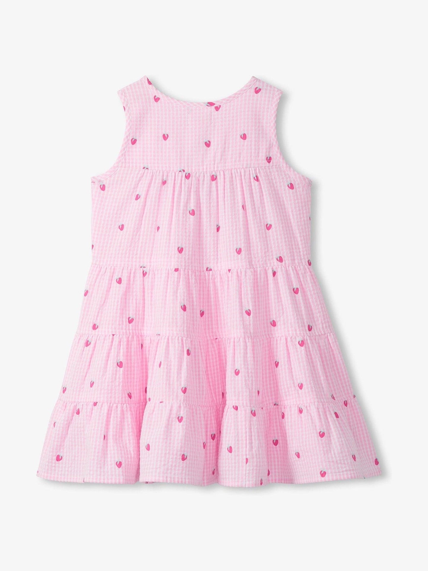 Hatley Pink Gingham Berries Layered Tiered Dress image 4