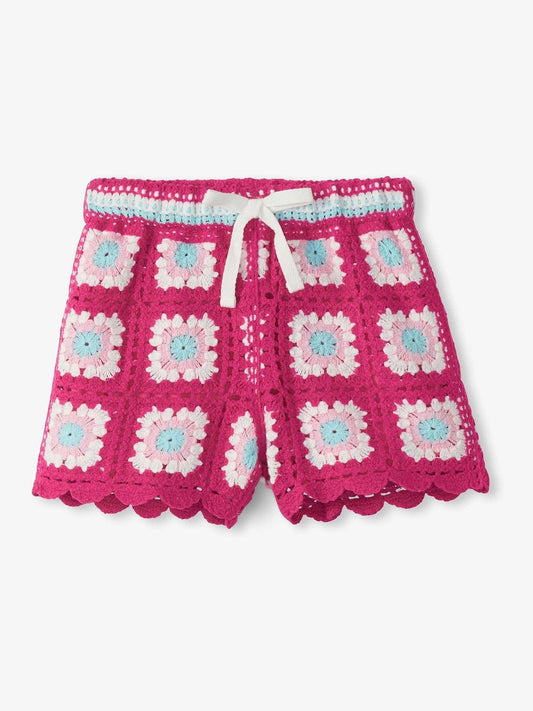 Hatley Pink Raspberry Rose Crochet Shorts image 2