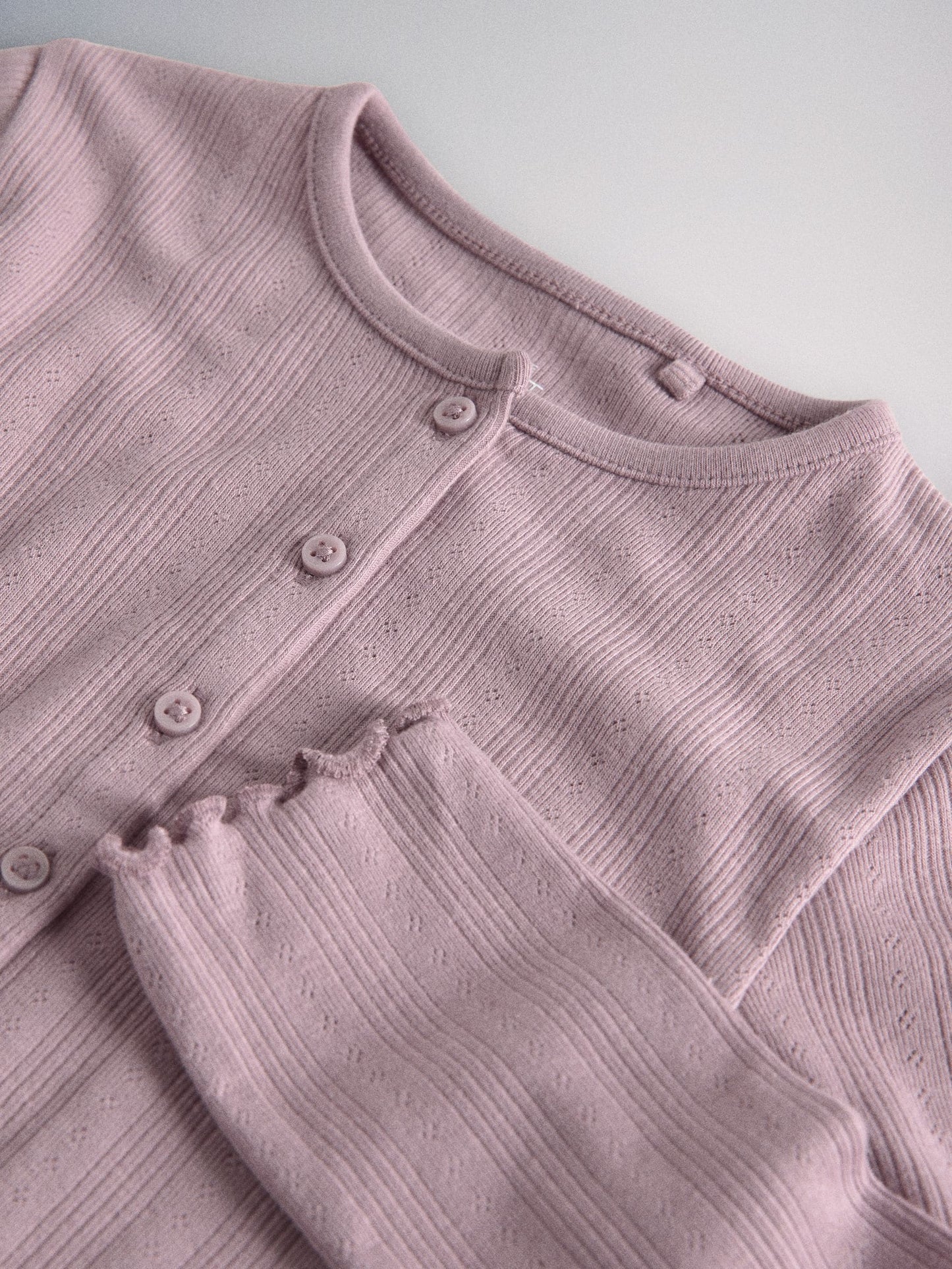 Dsiney Kidz - The Set 3 Pack Jersey Pointelle Long Sleeve Cardigans Purple/Lilac/Cream image 10