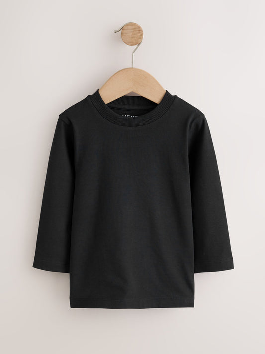 Dsiney Kidz - Black Long Sleeve Plain T-Shirts 2 Pack (3mths-7yrs) image 2