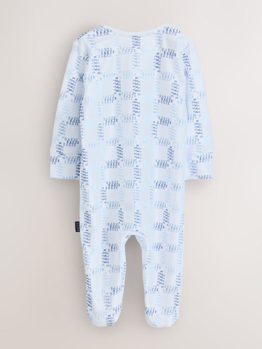 Baker by Ted Baker Blue Baker by Ted Baker 3 Pack Sleepsuits image 2