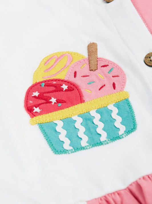 Dsiney Kidz - Frugi Pink Henny Hotchpotch Dress image 2