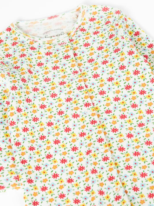 Frugi White Lovely Pointelle Babygrow Sleepsuit image 2