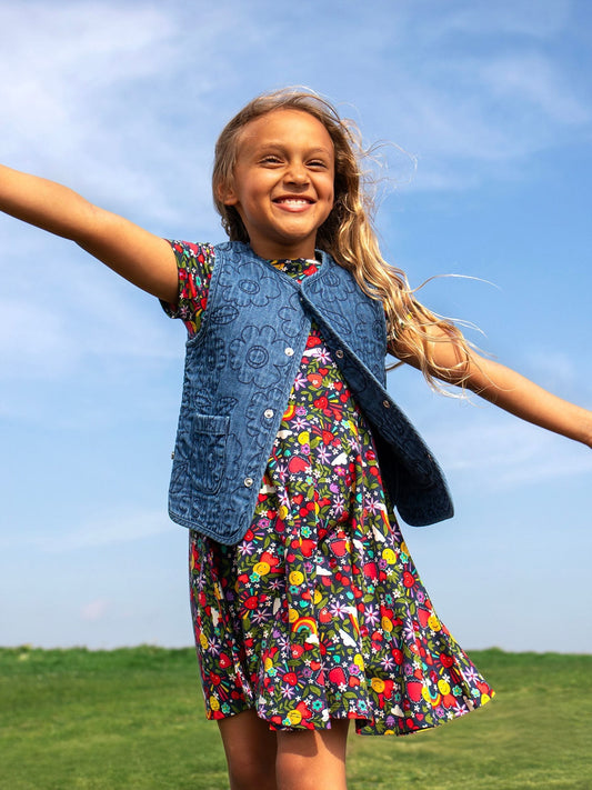 Dsiney Kidz - Frugi Blue Spring Skater Dress image 2