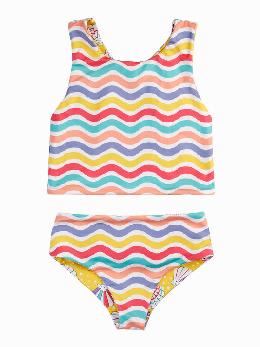 Dsiney Kidz - Frugi Yellow Tegan Reversible Tankini image 2