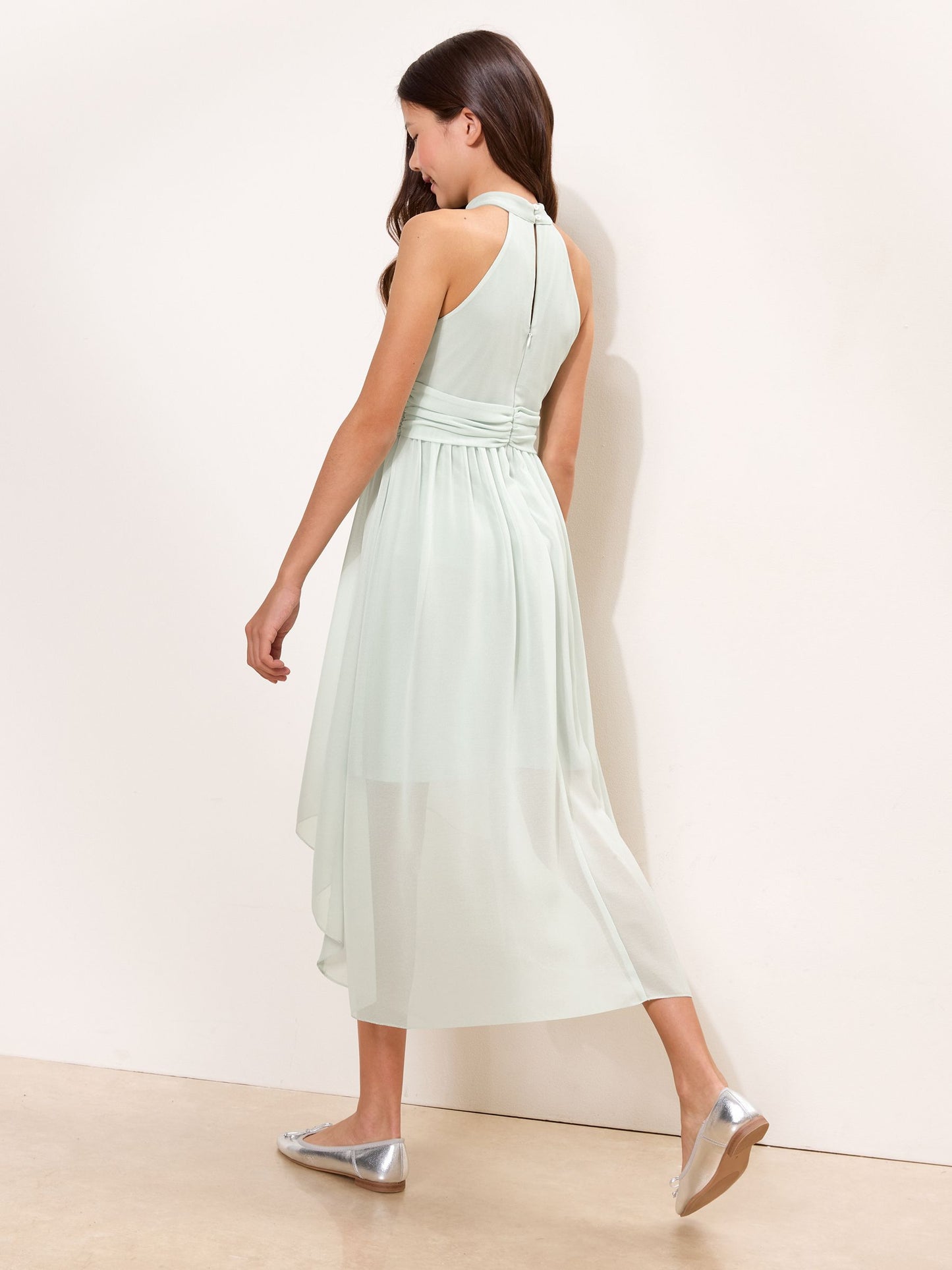 Dsiney Kidz - Lipsy Green Sleeveless Bow Waist Occsasion Dress (7-16yrs) image 4