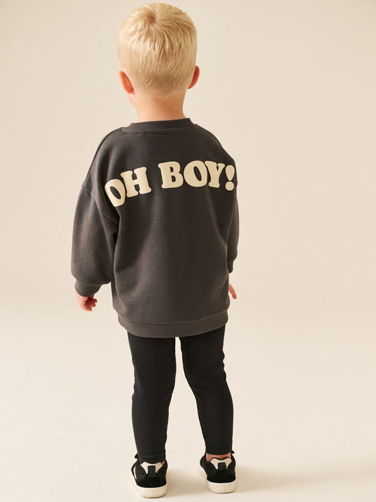 Dsiney Kidz - Charcoal Grey Mickey Mouse Crew Neck Sweat Top and Leggings Set (3mths-8yrs) image 2