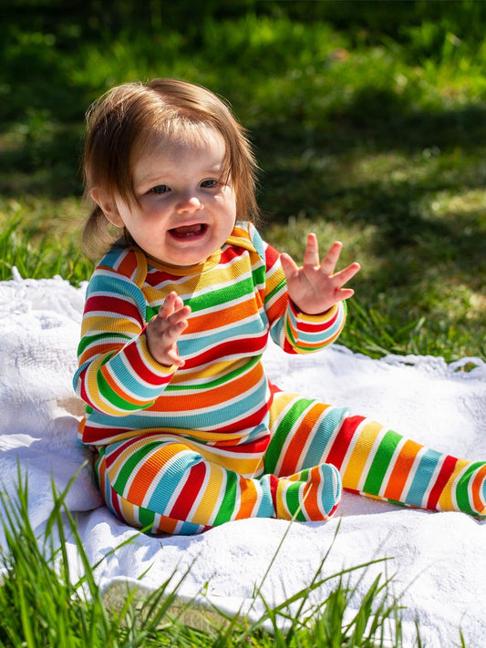 Frugi Yellow Easy Dressing Rib Babygrow Sleepsuit image 2